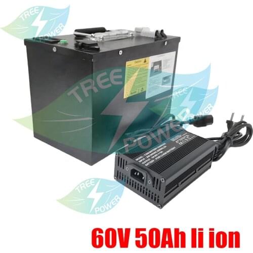 TPO 60V 50Ah lithium ion battery build in BMS for 3000W 4000W motor golf cart Tricycle scooter motorcycle bike + 5A charger