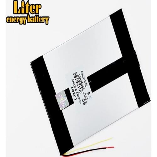 Li-po 3 line 3.7V 8000mAh 30125150 Polymer lithium ion / Li-ion battery for tablet pc,POWER BANK,cell phone