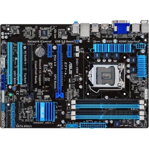 For ASUS Z77-A Computer Motherboard LGA 1155 DDR3 For Intel Z77 P8Z77 Desktop Mainboard SATA II PCI-E X16 Used