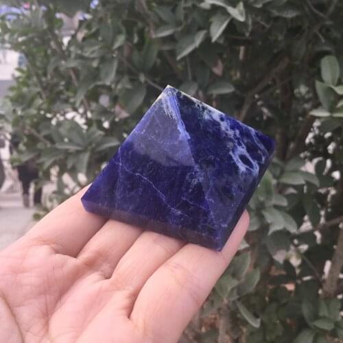 Natural Blue Sodalite carved Pyramid Sodalite chakra Healing Pyramid
