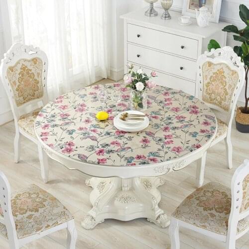 New arrive PVC Tablecloth Waterproof Dust-proof Anti-fouling Round Table Cover kitchen table pattern oil tablecloth