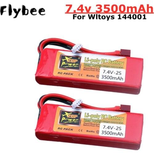 Original 144001 2s 7.4 V 3500mAh rechargeable Lipo battery for Wltoys 1/14 144001 RC car boat Lipo battery 1pcs to 5pcs