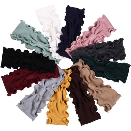 Sweet Wimen Girls Headbands Wavy Side Hair Bands Knitted Bow Elastic Turban Headwrap Party Birthday Yoga Sport Hair Accessories