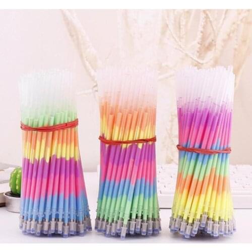 Multi Color Plastic Rainbow Refill Ballpoint Pen No Graffiti Highlighter Pen Student Leakage Ink Painting Refill Fluorescen K8W6