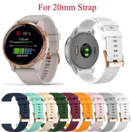 20mm Quick release silicone strap For Garmin Venu/ Forerunner 245 645 /Venu SQ /vivomove3 Watch Band