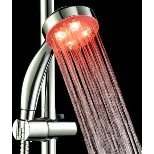 Romantic automatic magic 7 colors 5 LED light rainwater shower head single round head RC-9816 for water bath bathroom