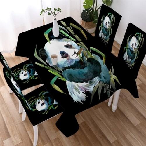 Eating Bamboo Panda Tablecloth 3D Pattern Kitchen Dining Table Cloth Rectangular China National Treasure Table Cover Decor