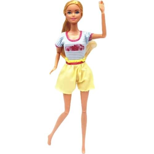 Light Blue Yellow Jumpsuit 1/6 BJD Doll Clothes For Barbie Clothes Outfits Casual Wear 11.5" Dolls Accessories Toys For Children