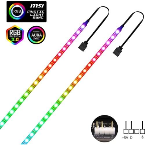 5V 3Pin WS2812b RGB LED Strip Addressable for PC for ASUS Aura SYNC,MSI Mystic Light,GIGABYTE Fusion2.0 Header on Motherboard
