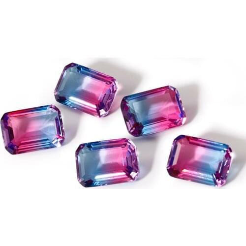 Charms 10X14MM Real Loose Gemstones Rectangle Cut 6.3-6.5ct Tourmaline Stone Fine Jewelry Accessories For Gifts decoration 10pcs