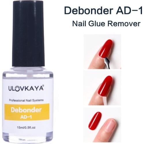 ULOVKAYA 15ml Transparent Debonder AD-1 Liquid Eyelash Glue Stickers False Tip Rhinestone Remover Nail Glue Soak Off Cleaner