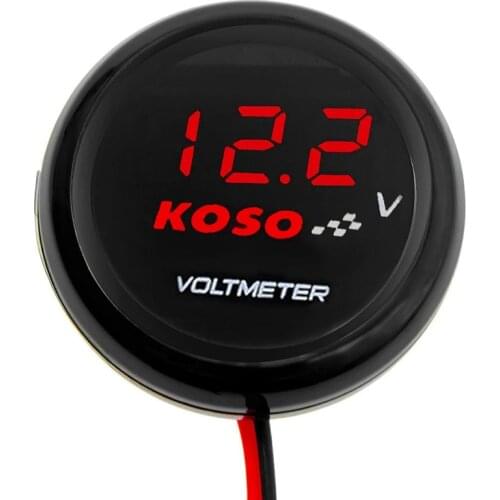 Motorcycle Volt meter Voltage Universal Round Mini LED Digital Koso Voltmeter DC6.0-19.9V For Yamaha XMAX NMAX Y15 ZR