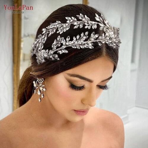 YouLaPan HP308 Luxurious Rhinestones Headbands for Bride Handmade Bridal Hair Tiara Crown Wedding Hair Jewelry Accessories