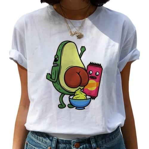 New Avocado Kawaii T Shirts Women Ullzang Cartoon Funny T-shirts 90s Cute Graphic Tshirt Harajuku Korean Style Top Tees Female