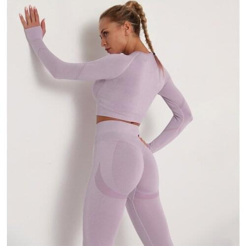 Women Gym Set Clothes Seamless Workout Fitness Tracksuit Fitness Sports Suit Sports Wear Set Sports Bra and Leggings Suit