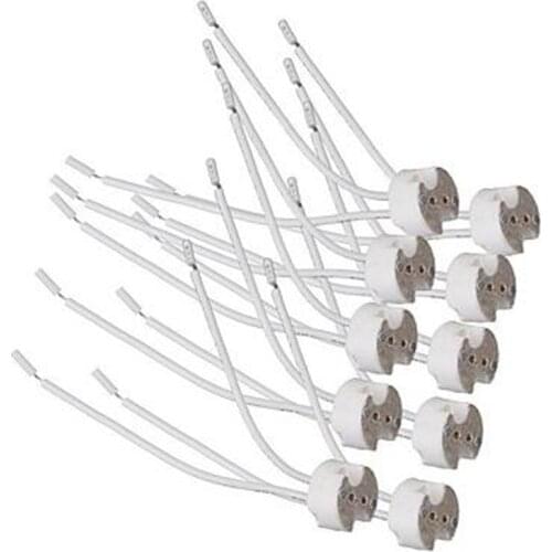 10pcs G4/G9/Gu10/Mr16 Lamp Holder Ceramic Socket Base With Hight quality Silicon Cable for LED and halogen lamps Free Shipping