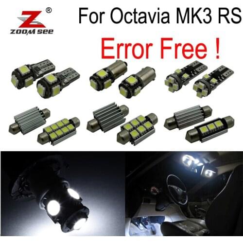 10pcs LED Interior dome Light Kit for Skoda for Octavia 3 MK3 saloon MK III 5E3 sedan RS TDI TSI (2013+)