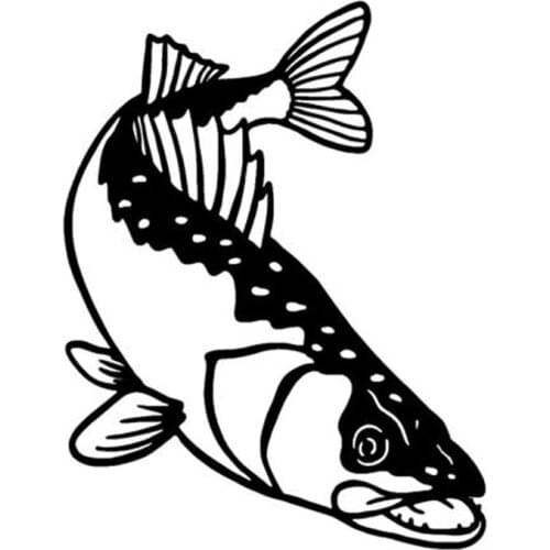 11.6*15.2CM Walleye Fishing Personalized Car Stickers Decals Motorcycle Accessories Black Silver C2-0567