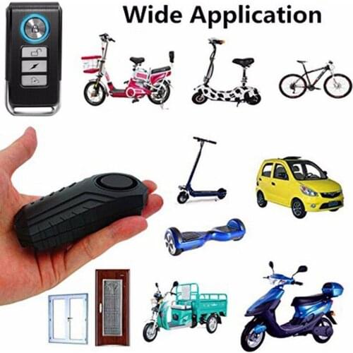 113dB Loud Wireless Bicycle Anti-theft Alarm Waterproof Door/ Window Vibration Alarm Intelligent Remote Control Alarm Sensor