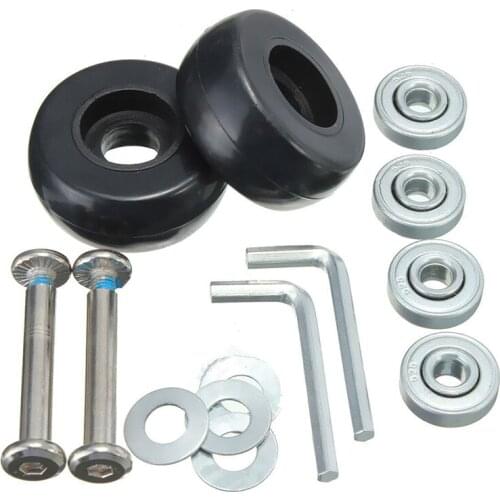 2 Sets of Luggage Suitcase Replacement Wheels Axles Deluxe Repair Tool OD 40mm