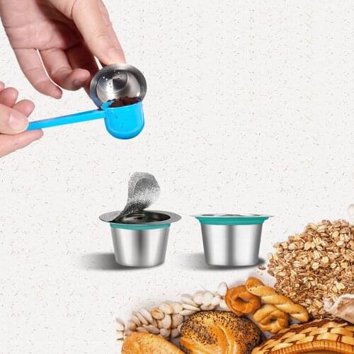 2PCS/Box Refill Nespresso Coffee Capsulas Stainless Steel Refillable Nespress Coffee Capsule Reusable Italian Coffee Filters Cup