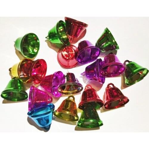 20Pcs Colorful Jingle Bells Iron Christmas Ornaments Hanging Christmas Tree Party Diy Decorations Christmas Crafts Accessories