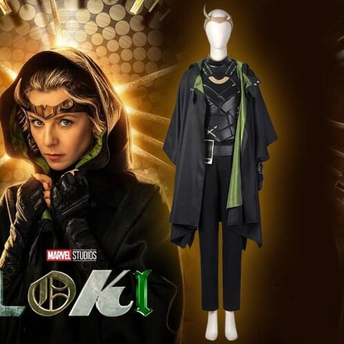 2021 Lady Loki Cosplay Sylvie Enchantress Loki Variant Costume Outfits Horns Crown Headpiece Halloween costume