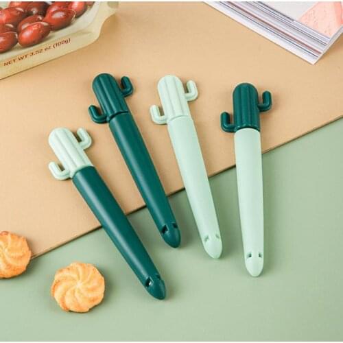 5pcs Cactus Candy Color Sealing Clip Plastic Bag Sealing Clip Fresh-keeping Snack Food Clip Tea Sealing Clip Kitchen Storage
