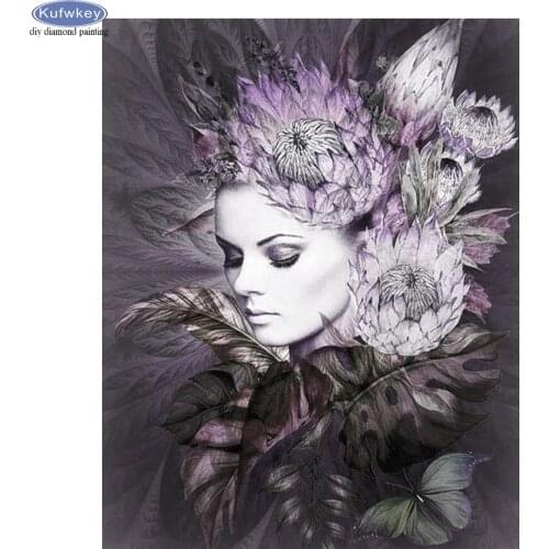 5D Diy Diamond Painting Woman Flower Diamond Embroidery Mosaic Cross Stitch Kits Full Square Drill Handicraft Needlework Decor