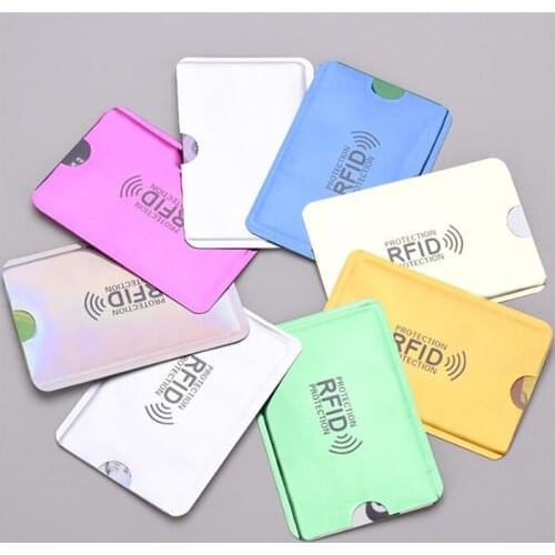 10PC Anti Rfid Blocking Reader Lock Card Holder Id Bank Card Case Protection Aluminium Metal Smart Anti-theft Credit Card Holder
