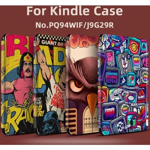 For Kindle 2018 Case Interesting Creative European and American Comics for Cover Kindle Paperwhite Case 2018 Wake Up Soft Case