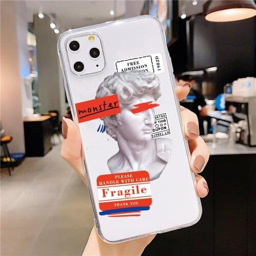 Capa para samsung a51case A20S G530 J2Prime A50 A50S A30S A30 A20 A10 A7 A11 A01 A71 A21S A10S S20 Ultra Statue Man Silicone