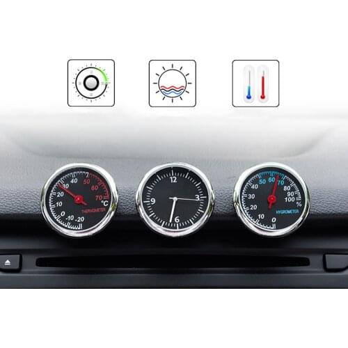 Mini Car Automobile Digital Clock Auto Watch Automotive Thermometer Hygrometer Decoration Ornament Clock In Car Accessories