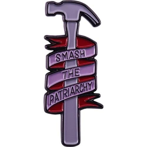 Feminist lapel pin girl power statement jewelry