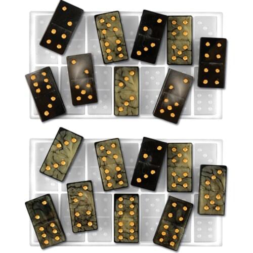 Domino Resin Molds Kit Double Six Resin Molds Domino Game Casting Mold 28 Cavities Silicone Mould For Arts DIY Dominoes Craft