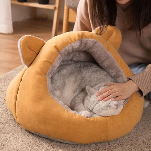 Pet Cat Bed for Cats Semi-closed Nest Mat for Kitten Basket Accessories for Cats Marshmallow Puppy Sleeping House Pet Products
