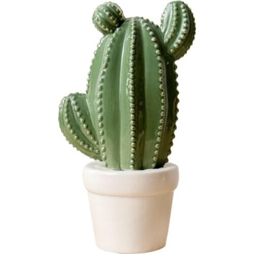 Creative Nordic Home Bedroom Cactus Potted Green Vegetation Decorations Coffee Shop Milk Tea Shop Ceramic Small Furnishings