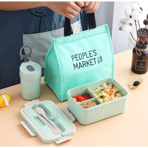 High Quality 1000/1500ml Healthy Material Lunch Box Wheat Straw Bento Boxes Microwave Dinnerware Food Storage Container Lunchbox