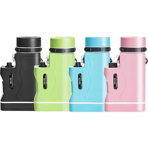 Mini Binoculars Telescope Protable Monocular Night Vision With LED Light 10x30 Optics Scope For Children Kids Outdoor Camping