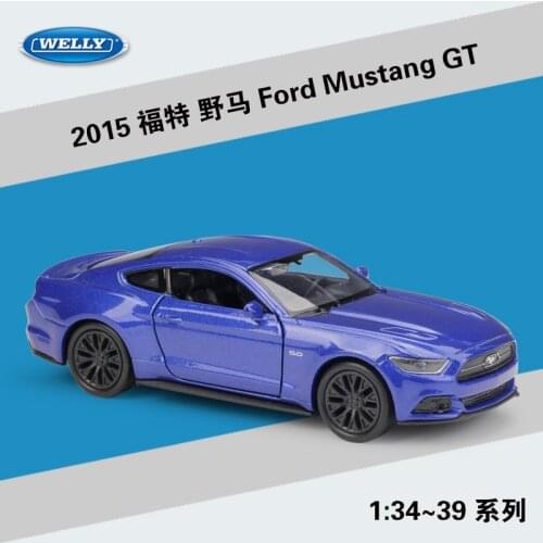 Welly 1:36 2015 Ford Mustang GT alloy car model pull-back vehicle Collect gifts Non-remote control type transport toy