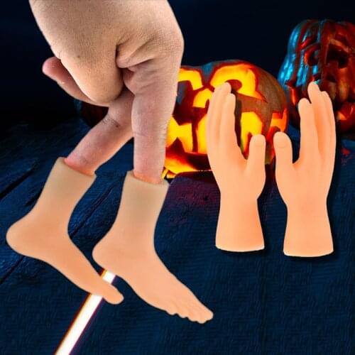Finger Models Hands Set Cartoon Funny Creative Finger Toys Mini Hand Model Halloween Gift Toys Tiny Hand Finger Puppets Gag Toy