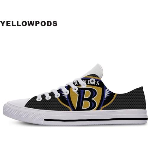 Men Casual Shoes Ravens Fashion Breathable Leisual Shoes Baltimore Football Fans Flat Cavans Lightweight Off White Shoes Man