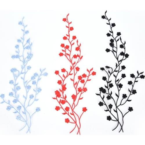 Iron On Patches For Clothing Sewing Accessories Sticker Clothes Decoration Red Flower Embroidery Applique Parches