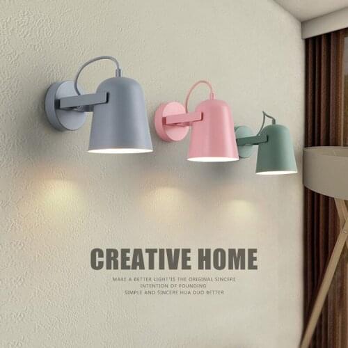 Wall Lamp Nordic Bedroom Bedside Lamp Simple Modern Aisle Corridor Hotel Golden Background Wall Lamp Creative LED Lamp Luminaire