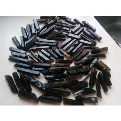 500 grams natural black crystal irregular stone, tea crystal pillar point, home decoration