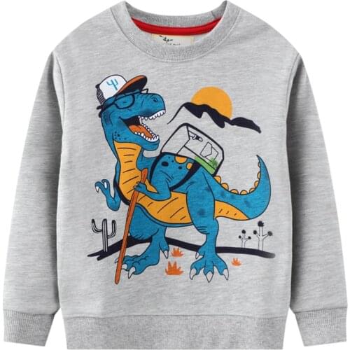 Autumn Baby Boy Girl Cartoon Dinosaur Sweatshirt Kids Cotton Warm Hoodies Pullovers Toddler Boys Clothes Children Sweater Tops