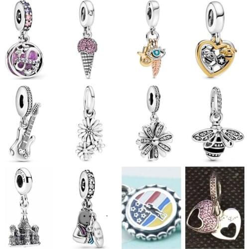 PDD DZ 04 925 Sterling Silver Spring New Charm Pendant with DIY Bracelet Necklace Jewelry Gift Carving Suitable for Women