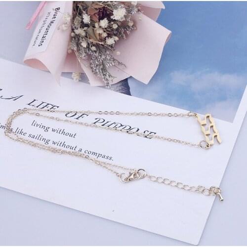 HOT Titanium Steel Angel Number Digital Pendant Necklaces For Women Men Gold Color Link Chain Necklace Jewelry Gifts цепь на шею