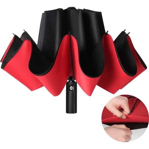 Strong Wind Resistant Double Fully-automatic Umbrella Folding 10K Large Fiberglass Parasol Rain For Women Men Business Umbrellas