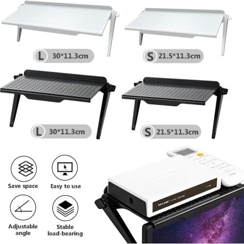 Adjustable TV Screen Top Storage Shelf Rack Holder for Macbook Computer Monitor Desktop Stand TV Rack Display Shelf Storage Rack